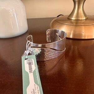 925 Silver Half‎ Hammered Cuff Bracelet